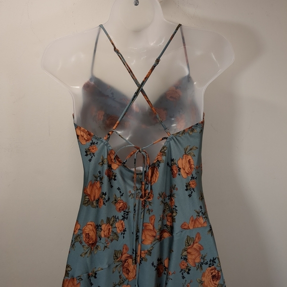 Astr The Label Women's Teal-peach Floral Slip Dress , Size M - Picture 3 of 8